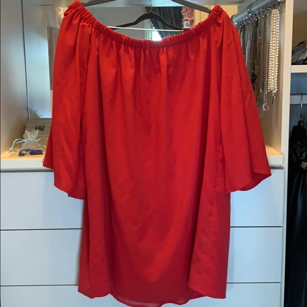 French Connection Off ShoulderRed Dress